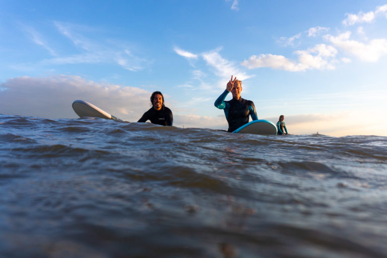 surfen in de noordzee